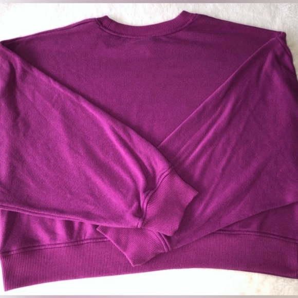 Victoria's Secret Purple Embroidered Crewneck Cropped Sweatshirt Size XL EUC - Picture 15 of 16